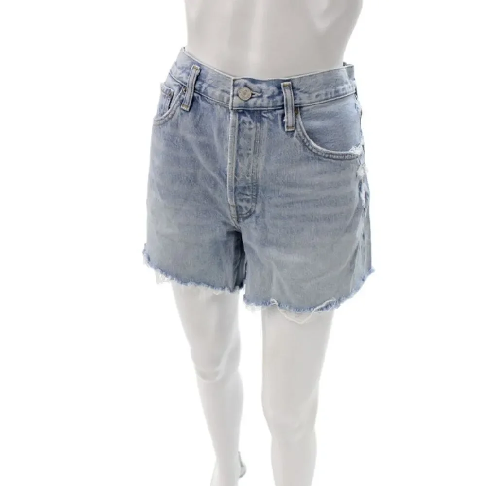 Agolde Womens Cut-Off Blue Cotton Shorts Size 29